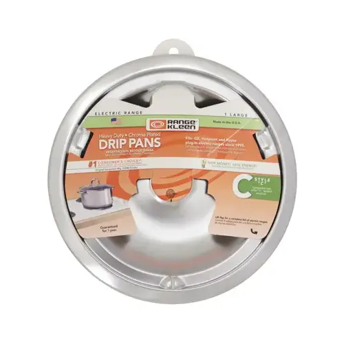 Electric Range Drip Pan, "C" Series, Plug-In Element, Chrome, 6-In.