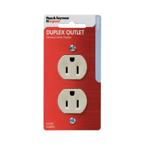 Standard Duplex Receptacle, 15-Amp, 125-Volt, Ivory Standard Duplex Receptacle, 15-Amp, 125-Volt, Ivory