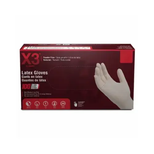 Tan Large Powder Free Disposable Gloves - Industrial Grade - Textured Finish