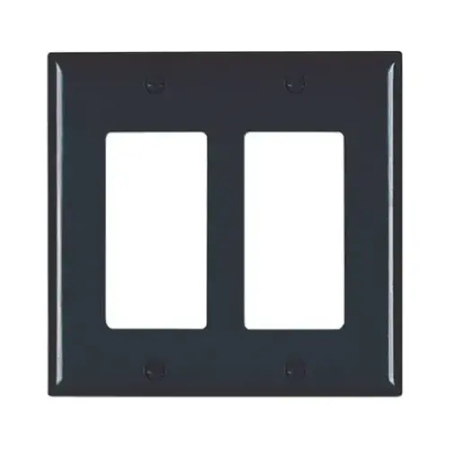 TradeMaster TP Wallplate, 4.687 in L, 4-3/4 in W, 2 -Gang, Nylon, Black, Matte TradeMaster TP Wallplate, 4.687 in L, 4-3/4 in W, 2 -Gang, Nylon, Black, Matte