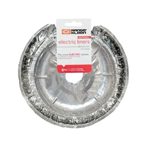 Round Aluminum Foil Electric Stove Bib Liners - pack of 8