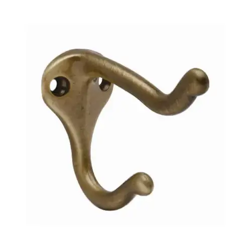 3-In. Antique Brass Coat & Hat Hook 3-In. Antique Brass Coat & Hat Hook