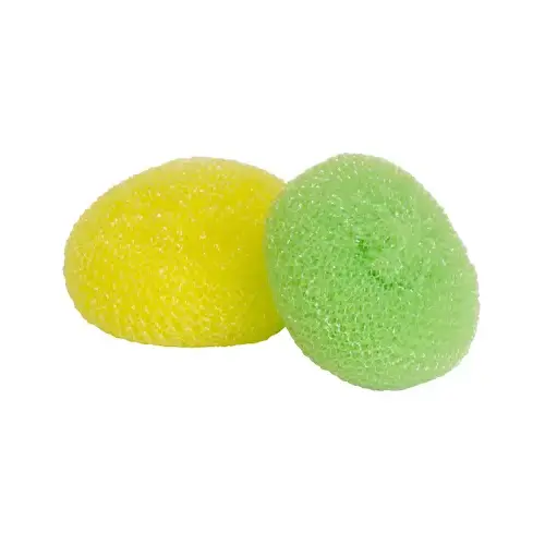 Plastic Mesh Scourers - pair Yellow Plastic Mesh Scourers - pair Yellow