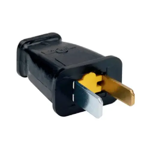 Polarized Plug, Residential, 15-Amp, 125-Volt, Black