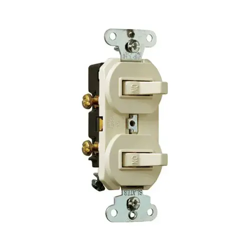 Double Single-Pole Switch, Light Almond Double Single-Pole Switch, Light Almond