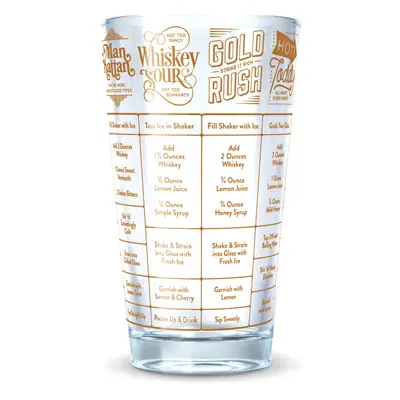 LIFETIME BRANDS Good Measure Drinking Glass Whiskey Recipes 16-oz. - pack of 4 5192625-XCP4