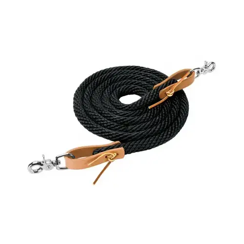 Roper Rein, Black Poly, 3/8 In. x 8 Ft.