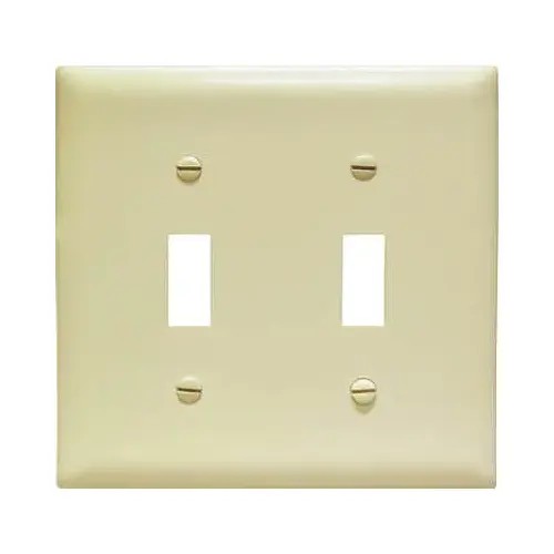 TradeMaster TPJ TPJ2I Wallplate, 5.06 in L, 5.13 in W, 2 -Gang, Nylon, Ivory TradeMaster TPJ TPJ2I Wallplate, 5.06 in L, 5.13 in W, 2 -Gang, Nylon, Ivory