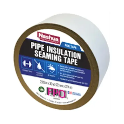High Temperature Flue Insulation Foil Tape, Silver, 3 In. x 50 Yd. High Temperature Flue Insulation Foil Tape, Silver, 3 In. x 50 Yd.