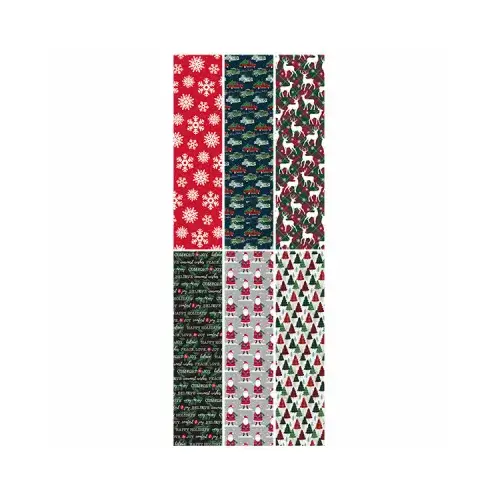Christmas Wrapping Paper, Traditional Designs, 75 Sq. Ft. Christmas Wrapping Paper, Traditional Designs, 75 Sq. Ft.