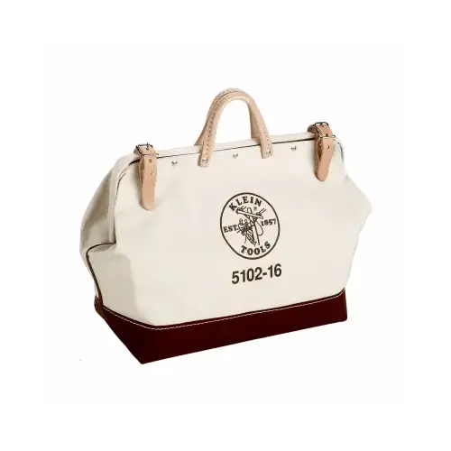 No. 8 Canvas Tool Bag, 1 Interior Pocket, 6 in W x 14 in H x 16 in L, Natural/Brown No. 8 Canvas Tool Bag, 1 Interior Pocket, 6 in W x 14 in H x 16 in L, Natural/Brown