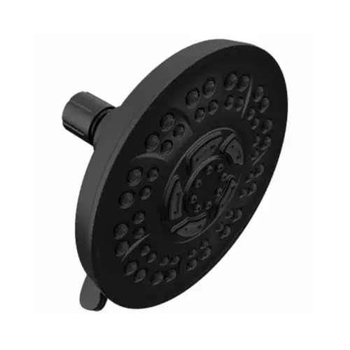 8-Setting Shower Head, Fixed Mount, Matte Black