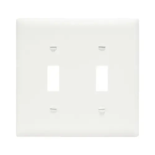 Wall Plate, 2-Toggle Opening, Urea, White Wall Plate, 2-Toggle Opening, Urea, White
