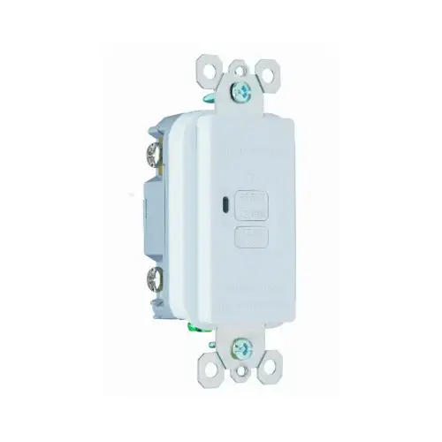 radiant GFCI Receptacle, 125 V, 20 A, NEMA: NEMA 5-20R, Back and Side Wiring, White radiant GFCI Receptacle, 125 V, 20 A, NEMA: NEMA 5-20R, Back and Side Wiring, White
