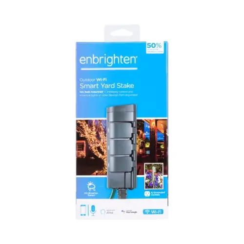 Smart Wi-Fi Yard Stake, 6 Outlets, Green