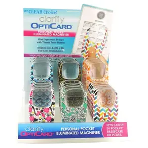 DM Merchandising CLPTW36-XCP36 Clarity Opticard Personal Pocket Illminated Magnifier - pack of 36