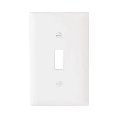 TradeMaster Wallplate, 4-1/2 in L, 2-3/4 in W, 1 -Gang, Plastic, White, Matte