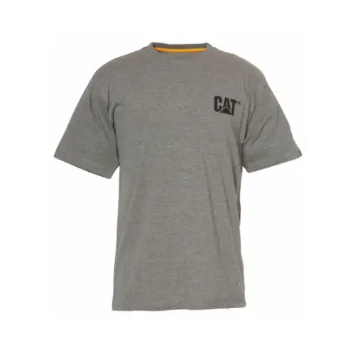 CAT Trademark T-Shirt, Cotton, Dark Heather Gray, 2XL CAT Trademark T-Shirt, Cotton, Dark Heather Gray, 2XL
