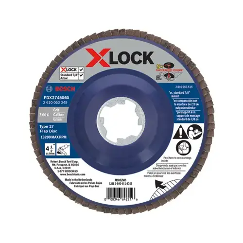 X-Lock Flap Disc, Type 27, 60-Grit, 4.5-In. X-Lock Flap Disc, Type 27, 60-Grit, 4.5-In.