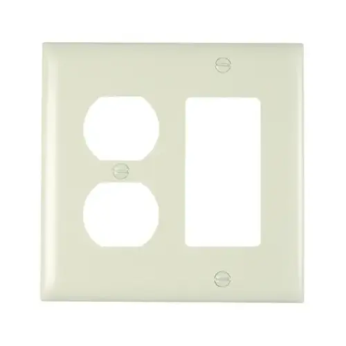 Wall Plate, 2-Gang, Decorator & Duplex, Light Almond Nylon Wall Plate, 2-Gang, Decorator & Duplex, Light Almond Nylon
