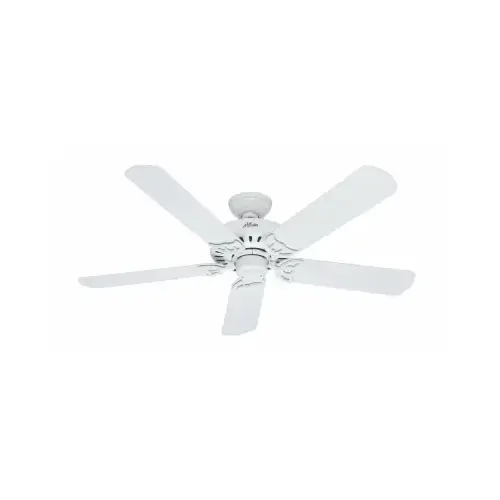 Bridgeport Series Ceiling Fan, 5-Blade, White Blade, 52 in Sweep, Plastic Blade, 3-Speed Bridgeport Series Ceiling Fan, 5-Blade, White Blade, 52 in Sweep, Plastic Blade, 3-Speed