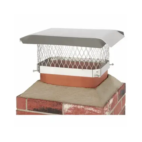 Chimney Cap, Stainless Steel, Fits Duct Size: 7-1/2 x 11-1/2 to 9-1/2 x 13-1/2 in Galvanized