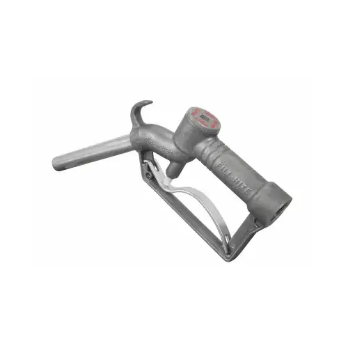 Fill-Rite FRHMN075S/NO75UMN Manual Nozzle with Hook, 3/4 in, FNPT, Aluminum, Silver Fill-Rite FRHMN075S/NO75UMN Manual Nozzle with Hook, 3/4 in, FNPT, Aluminum, Silver