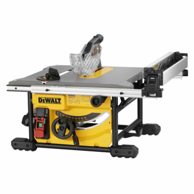 DEWALT DWE7485 Compact Jobsite Table Saw, 120 VAC, 15 A, 8-1/4 in Dia Blade, 5/8 in Arbor, 12 in Rip Capacity Left Black/Yellow