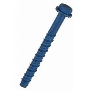 Buildex Tapcon 11414 3/8" x 4" Screw Anchor, Hex Drive, Steel, Metallic - pack of 10
