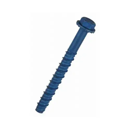 3/8" x 4" Screw Anchor, Hex Drive, Steel, Metallic - pack of 10