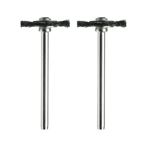 Bristle Brush, 3/4 in Dia, 1/8 in Arbor/Shank, Nylon Bristle Pair Bristle Brush, 3/4 in Dia, 1/8 in Arbor/Shank, Nylon Bristle Pair