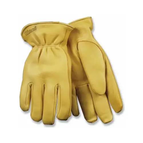 Driver Gloves, Men's, L, 10 in L, Keystone Thumb, Easy-On Cuff, Deerskin Leather, Yellow Driver Gloves, Men's, L, 10 in L, Keystone Thumb, Easy-On Cuff, Deerskin Leather, Yellow