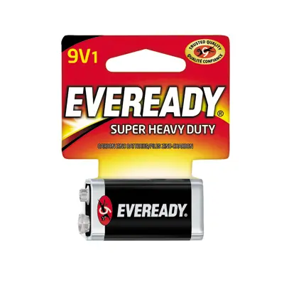 Eveready Battery 9 V Battery 400 mAh Zinc Manganese Dioxide 1222SW