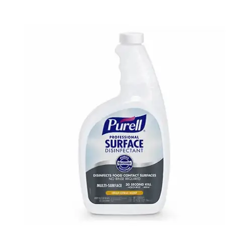 Professional Surface Disinfectant, 32 fl-oz Capped Bottle with 2 Spray Triggers, Liquid, Citrus Colorless - pack of 6