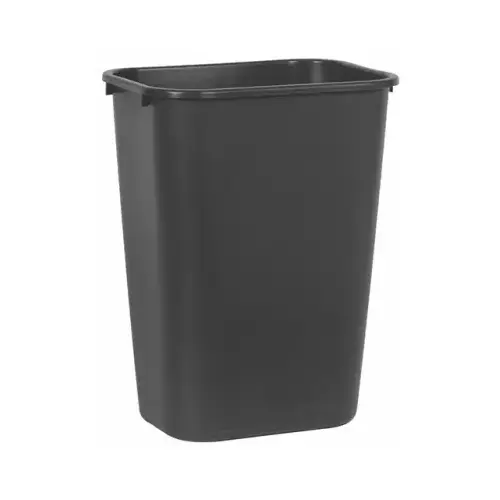 2957 Waste Basket, 41.25 qt Capacity, Plastic, Black, 19-7/8 in H