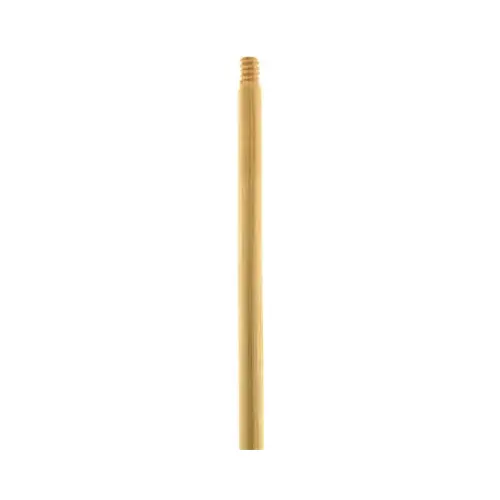 Broom Handle, 7/8 in Dia, 48 in L, Threaded, Wood