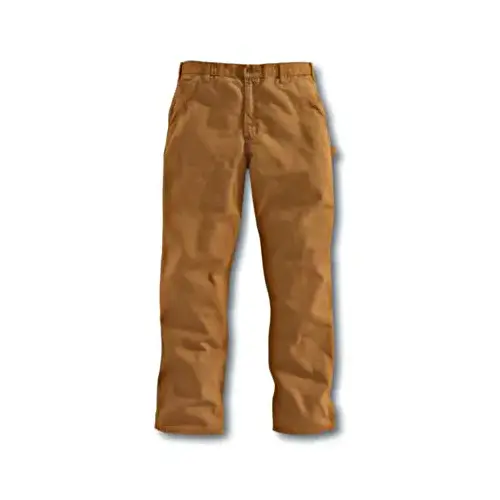 Dungaree Work Pants, Washed Duck, Loose Original Fit, Brown, 38 x 32-In.