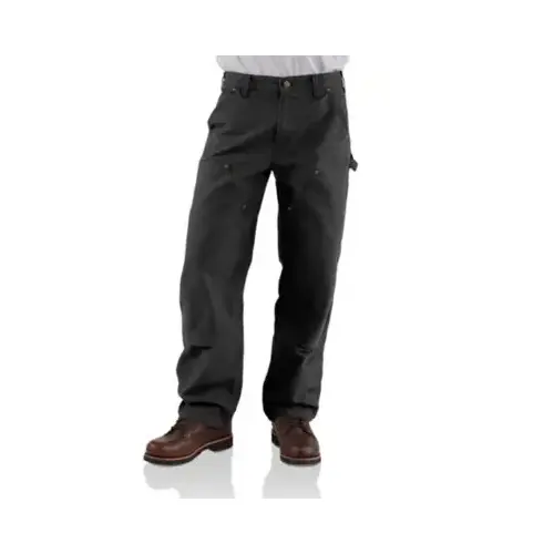 Dungaree Double-Front Work Pants, Washed Duck, Loose Original Fit, Black, 38 x 32-In.