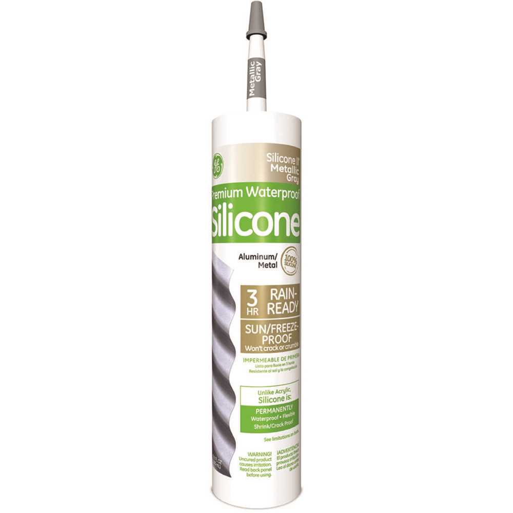 GE 2708924 10.1 oz. Gray Silicone 2 Plus Metal Sealant - pack of 12