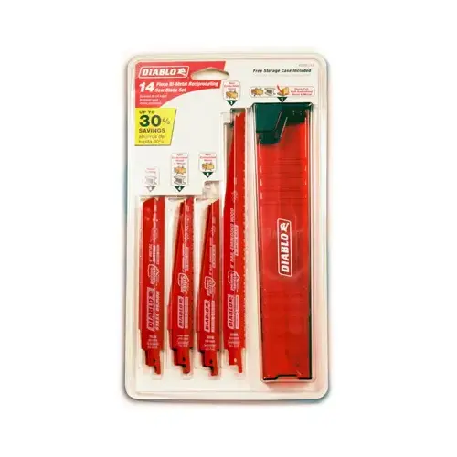 Reciprocating Saw Blade Set, 14-Piece, Steel, Perma-Shield Reciprocating Saw Blade Set, 14-Piece, Steel, Perma-Shield