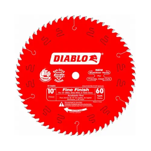 Circular Saw Blade, 10" Diameter, 60-Tooth, Fine Finish Perma-Shield Circular Saw Blade, 10" Diameter, 60-Tooth, Fine Finish Perma-Shield