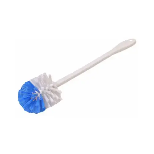304 Toilet Bowl Brush, Poly Fiber Bristle, Blue/White Bristle, White Handle 304 Toilet Bowl Brush, Poly Fiber Bristle, Blue/White Bristle, White Handle