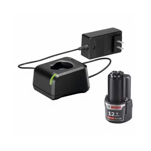 Battery and Charger Starter Kit, 12 V Battery, 2 Ah, 1 hr Charging