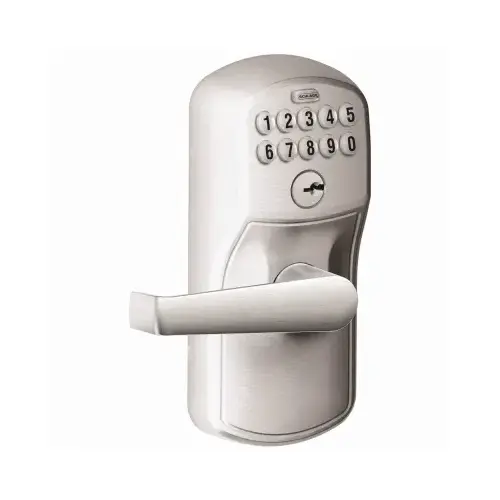 Keypad Lock with Flex-Lock, Metal, Satin, 2-3/8 x 2-3/4 in Backset Keypad Lock with Flex-Lock, Metal, Satin, 2-3/8 x 2-3/4 in Backset