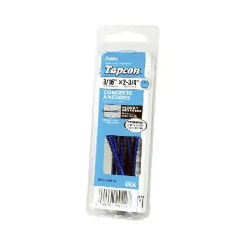 Hex-Washer-Head Concrete Anchors, 3/16 x 2-3/4-In - pack of 8 Hex-Washer-Head Concrete Anchors, 3/16 x 2-3/4-In - pack of 8
