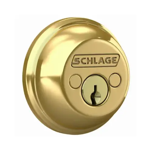 Double-Cylinder Deadbolt Lock, Bright Brass Double-Cylinder Deadbolt Lock, Bright Brass