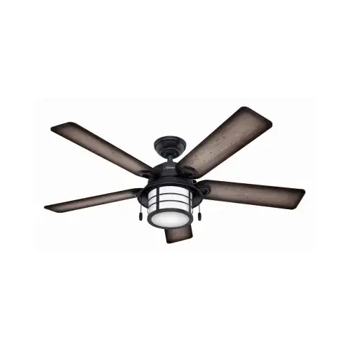 Key Biscayne Outdoor Ceiling Fan, Light Kit, Weathered Zinc, 54-In. Key Biscayne Outdoor Ceiling Fan, Light Kit, Weathered Zinc, 54-In.