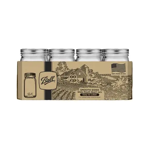 Canning Jar Smooth Sided Wide Mouth 1 qt Canning Jar Smooth Sided Wide Mouth 1 qt