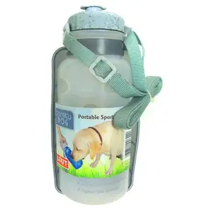 Lixit 30-0842-006 Portable Watering Bottle/Bowl Clear Plastic 20 oz For Dogs Clear