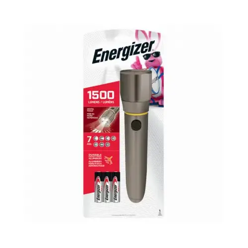 Flashlight 1500 lm Silver LED AA Battery Silver Flashlight 1500 lm Silver LED AA Battery Silver